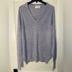 VTG 80s Christian Dior Grey 100% Orlon Acrylic Sweater Men' s Large Pullover